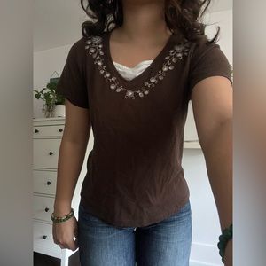 Really pretty vintage brown shirt.